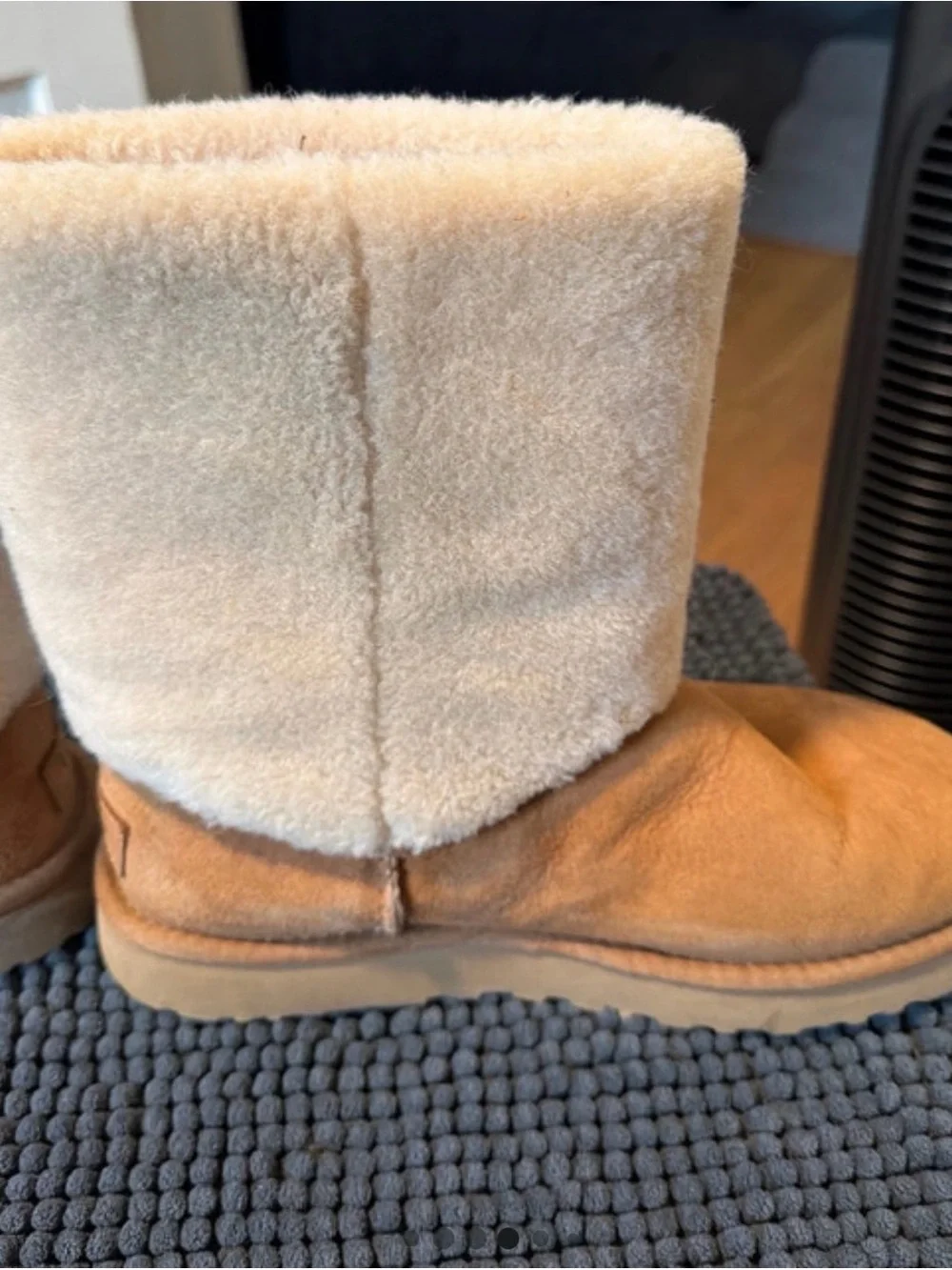 Tan Suede Shearling-Lined UGG Winter Boots